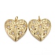 Hammered Brass Micro Pave Clear Cubic Zirconia Pendants(KK-F821-14G)-1