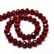 1 fil opaque solide couleur rouge foncé cristal verre rondelle perles brins(X-EGLA-F047A-10)-3