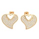 Brass Micro Pave Clear Cubic Zirconia Stud Earrings(EJEW-U005-12A-G)-1