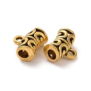 Tibetan Style Alloy Tube Bails, Loop Bails, Hollow Curved Tube, Antique Golden, 12x9.5x6mm, Hole: 1.6mm, Inner Diameter: 3.3mm, 869pcs/1000g(FIND-H038-54AG)