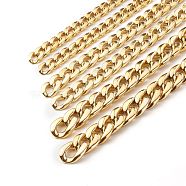CCB Plastic Chains, Twisted Curb Chains, Gold, 18.5x13x4mm, 3strand/set(AJEW-JB01037)