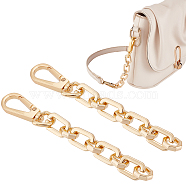 1Pair Purse Strap Extenders, Iron Link Chain with Clasp Replacement Bag Straps Extension, Golden, 123mm(FIND-UN0002-10)