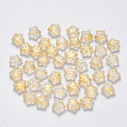 Spray Painted Glass Beads, Star, Clear, 8x8.5x4mm, Hole: 1mm(X-GLAA-R211-04-F03)
