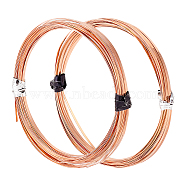 Copper Craft Wire, Flat, Raw(Unplated), 1x0.2mm, about 19.69 Feet(6m)/Roll(CWIR-WH0007-09A)