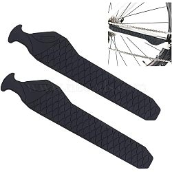 Silicone Bicycle Down Tube Frame Protectors, Bicycle Frame Guard, Protect Bike from Collision and Scratch, Fish Scales Patterns, Black, 281x58x2mm(AJEW-WH0317-16)