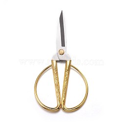Stainless Steel Scissors, with Zinc Alloy Handle, Golden, 18.8x9.5x1.15cm(TOOL-F007-01GP)