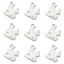 304 Stainless Steel Charms, Fish, Stainless Steel Color, 11.5x10x1mm, Hole: 1mm(STAS-CJC0008-22P)