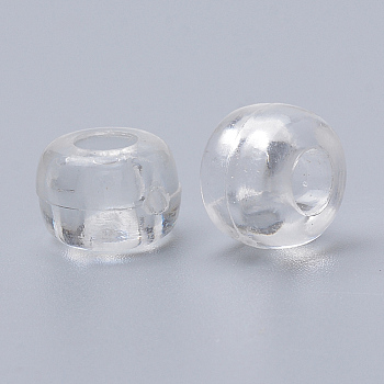 Transparent Plastic Beads, Column, Clear, 9x6mm, Hole: 3.5mm