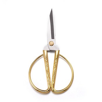 Stainless Steel Scissors, with Zinc Alloy Handle, Golden, 18.8x9.5x1.15cm