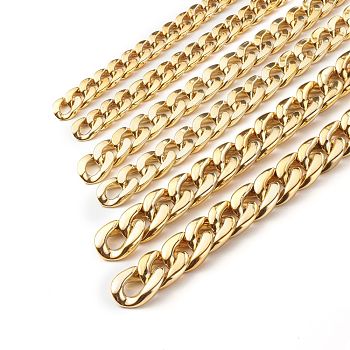 CCB Plastic Chains, Twisted Curb Chains, Gold, 18.5x13x4mm, 3strand/set
