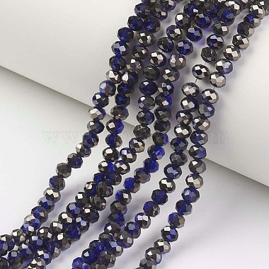 Marine Blue Rondelle Glass Beads