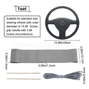 DIY Hand Sewing Genuine Leather Steering Wheel Cover(AJEW-WH0002-60B)-2