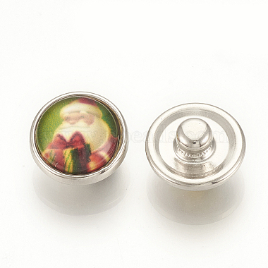 Christmas Pattern Brass Glass Snap Buttons(SNAP-Q007-098P-M)-2