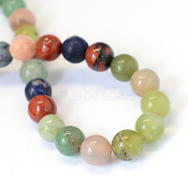 Natural Mixed Stone Round Bead Strands(X-G-E334-8mm-23)-3