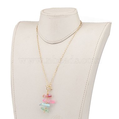 Electroplated Natural Quartz Crystal Wire Wrapped Pendant Necklaces(NJEW-JN03256)-5