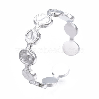 304 Stainless Steel Flat Round Open Cuff Ring(X-RJEW-T023-65P)-3