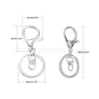 Iron Alloy Lobster Claw Clasp Keychain(KEYC-D016-S)-3