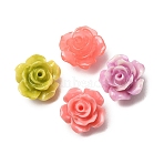 Synthetic Coral Dyed Carved Beads, Rose Flower, Mixed Color, 10x10x6mm, Hole: 1mm(SH-CBAE713-03)