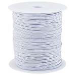 100 Yards Flat Braided Elastic Rope Cord, Heavy Stretch Knit Elastic with 1Pc Plastic Empty Spools, White, 3mm(EC-CY0001-05B)