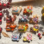 Opaque Resin Cabochons, Mixed Colors, Cat Shape, 24~26x28.5~31x9.5mm(RESI-Z050-01A)