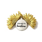 Tibetan Style Alloy Pendant, with Jump Ring, Cadmium Free & Lead Free, Flower, Antique Golden, 29x28x5.5mm(FIND-A038-05AG)