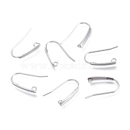 304 Stainless Steel Earring Hooks, with Horizontal Loop, Flat Ear Wire, Stainless Steel Color, 18.5x13.5x3.5mm, Hole: 1.5mm, Pin: 0.8mm(X-STAS-K211-02P)