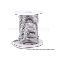 Polyester Twisted Cord, with Paper Spool, Gainsboro, 1/8 inch(3.5mm), about 50m/roll.(OCOR-WH0066-02)