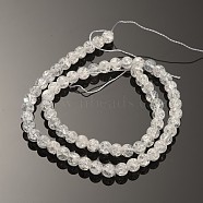 Synthetic Crackle Quartz Round Beads Strands, Clear, 8mm, Hole: 1.2mm, about 50pcs/strand, 15 inch(X-G-O030-8mm-17)