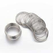 Steel Bracelet Memory Wire,for Bracelet Making,Cadmium Free & Nickel Free & Lead Free,Platinum,5.5cm,Wire: 0.6mm(22 Gauge),2200 circles/1000g(MW5.5CM-NF)