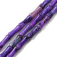 Natural Calcite Beads Strands, Column Bamboo Shape, Dyed & Heated, 12x4~5mm, Hole: 1mm,  about 34pcs/strand, 15.71~ 15.79 inch(39.9~40.1cm)(G-C245-02-01)