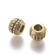 Tibetan Style Alloy European Beads, Rondelle, Antique Golden, Lead Free and Cadmium Free, 8.5x7mm, Hole: 4.5mm(X-GLF11511Y)