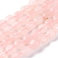 Natural Rose Quartz Beads Strands, Nuggets, Tumbled Stone, 9~17x8~12x6~8mm, Hole: 1mm, about 38pcs/strand, 15.55''(39.5cm)(G-G146-A08-02)