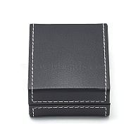 Plastic Imitation Leather Pendant Necklaces Boxes, with Velvet, Rectangle, Black, 8.5x7.1x3.7cm(OBOX-Q014-27)
