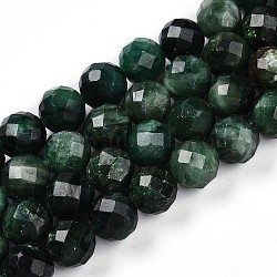 Natural Fuchsite Beads Strands, Round with Faceted, 9~10mm, Hole: 0.9mm, about 19~20pcs/strand, 7.40~7.80''(18.8~19.8cm)(G-S345-10mm-33)