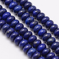 Natural Lapis Lazuli Rondelle Bead Strands, Dyed, 6x4mm, Hole: 1mm, about 99pcs/strand, 15.3 inch(G-M265-6x4mm-01)