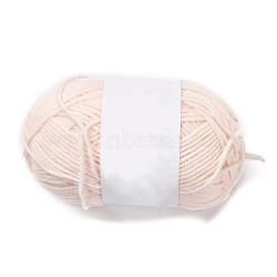 Milk Cotton Knitting Acrylic Fiber Yarn, 4-Ply Crochet Yarn, Punch Needle Yarn, Lavender Blush, 2mm(YCOR-NH0001-01E)
