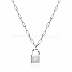 Stylish Stainless Steel Heart Lock Pendant Necklace for Women's Daily Wear(XN5308-2)