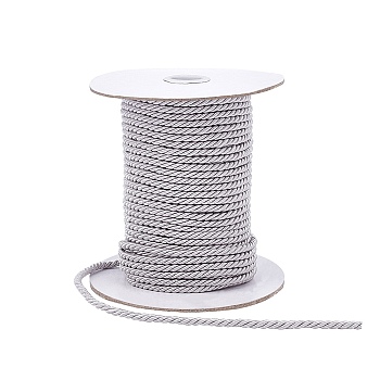 Polyester Twisted Cord, with Paper Spool, Gainsboro, 1/8 inch(3.5mm), about 50m/roll.