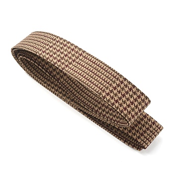 1M Cotton Ribbons, Garment Accessories, Double Sided Tartan Pattern, Sienna, 1 inch(25mm), about 1.09 Yards(1m)/pc