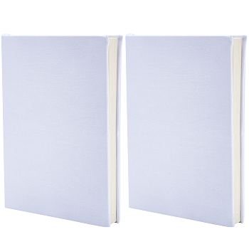 3Pcs Elastic Fabric Book Covers, Rectangle, White, 235x365x3mm, Inner Diameter: 142x40mm