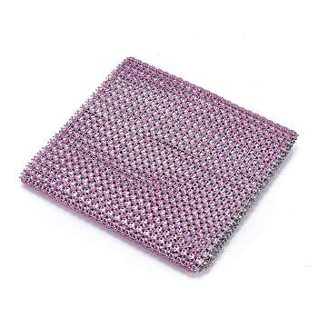 24 Rows Plastic Diamond Mesh Wrap Roll, Rhinestone Crystal Ribbon, for DIY Wedding Party Favors Decorations Craft, Hot Pink, 120x1mm