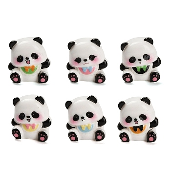 Opaque Resin Panda Display Decorations, Micro Landscape Dollhouse Accessories, Pretending Prop Decorations, Panda, Mixed Color, 21.5x17x23mm