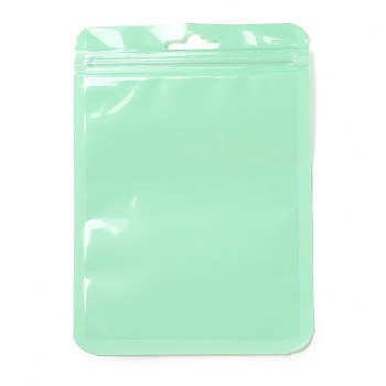 Rectangle Plastic Zip Lock Gift Bags, with Transparence Windows Resealable Bags, Aquamarine, 15x10.5x0.1cm, Unilateral Thickness: 2.5 Mil(0.065mm)