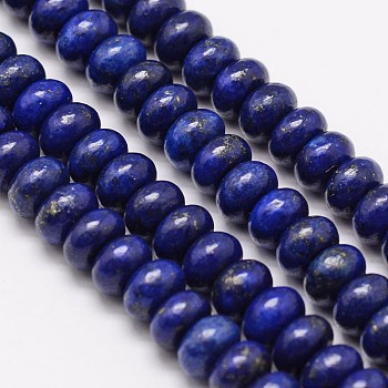 Natural Lapis Lazuli Rondelle Bead Strands, Dyed, 6x4mm, Hole: 1mm, about 99pcs/strand, 15.3 inch