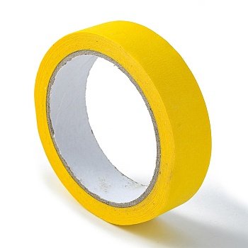 Colorful Masking Tape, Adhesive Tape Textured Paper, for Painting, Packaging and Windows Protection, Yellow, 9.85x1.15cm, about 20m/roll