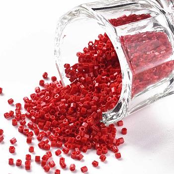 TOHO Hexagon Beads, Japanese Seed Beads, 15/0 Two Cut Glass Seed Beads, (45) Opaque Pepper Red, 15/0, 1.5x1.5x1.5mm, Hole: 0.5mm, about 170000pcs/bag