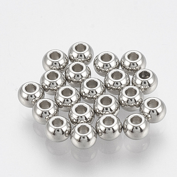 201 Stainless Steel Spacer Beads, Rondelle, Stainless Steel Color, 3x2mm, Hole: 1mm