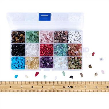 Perles de pierres précieuses naturelles et synthétiques mixtes(G-X0003-B)-4