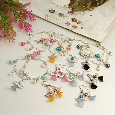 Mixed Color Glass Bracelets & Earrings