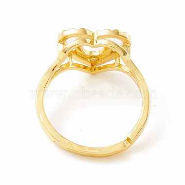 Real 18K Gold Plated Brass Alphabet Adjustable Rings(RJEW-M139-18O)-3